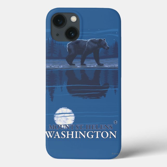 Coques Case-Mate iPhone Ours au clair de lune - Mont St. Helens, (Verso)