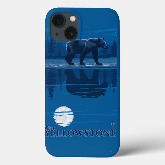 Coques Case-Mate iPhone Ours au clair de lune - West Yellowstone, Montana (Verso)