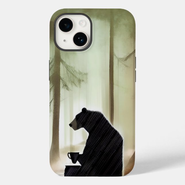 Coques Case-Mate iPhone Ours Boire du café dans les bois (Verso)