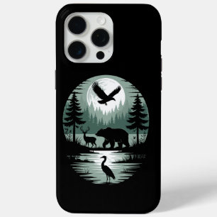 Coque Case-Mate iPhone Ours Cerf Aigle Lune Forêt Silhouette