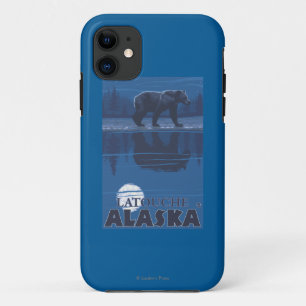 Coque iPhone 11 Ours dans le clair de lune - Latouche, Alaska