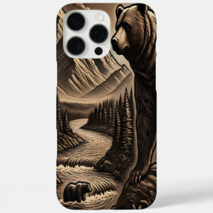 Coque iPhone 16 Pro Max Ours en cuir par eau