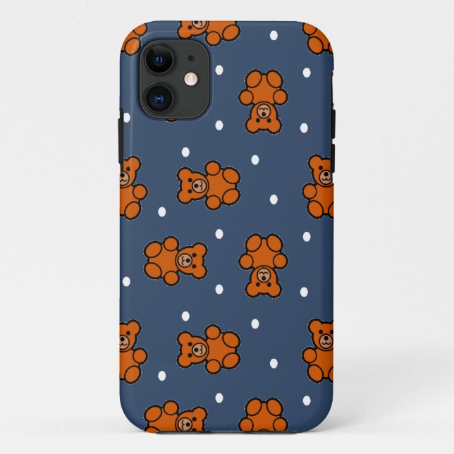 Coques Case-Mate iPhone Ours en peluche mignon à pois (Dos)