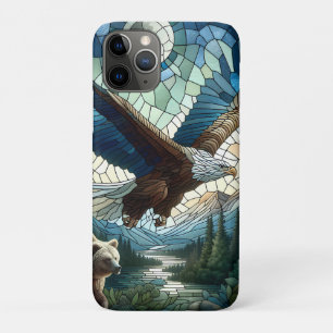 Case-Mate iPhone Case Ours et aigle en mosaïque dans les montagnes