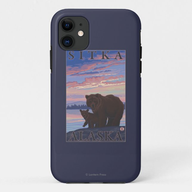 Coques Case-Mate iPhone Ours et CUB - Sitka, Alaska (Dos)