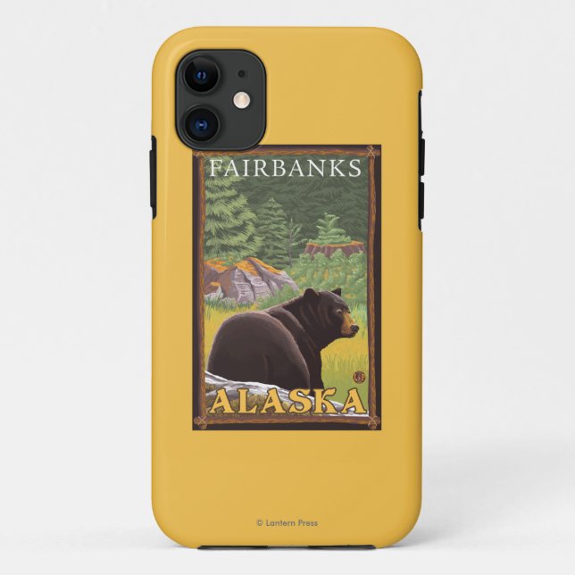 Coques Case-Mate iPhone Ours noir dans la forêt - Fairbanks, Alaska (Dos)