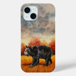 Coque Case-Mate iPhone Ours noir en forêt d'automne