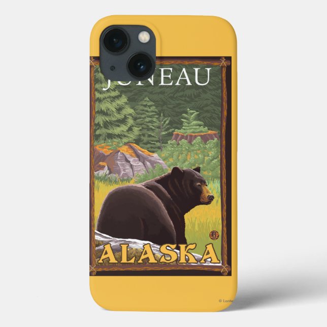 Coques Case-Mate iPhone Ours noir en forêt - Juneau, Alaska (Verso)