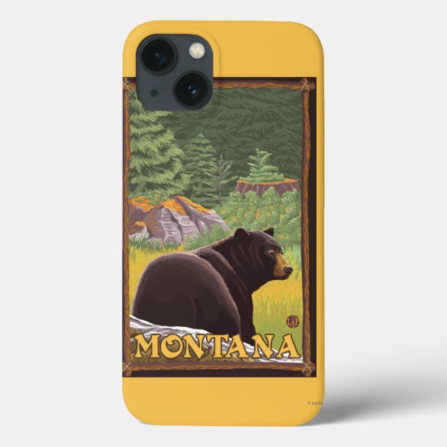 Coques Case-Mate iPhone Ours noir en forêt - Montana (Verso)