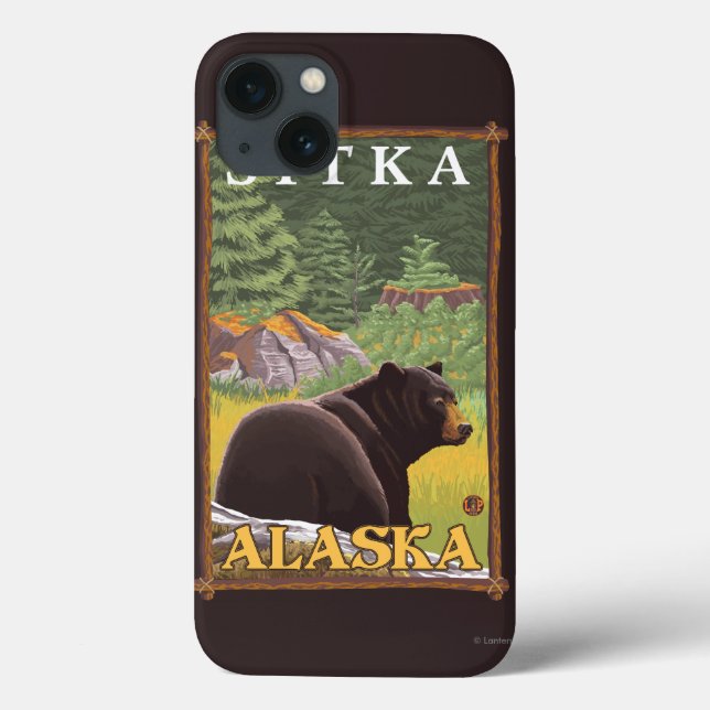 Coques Case-Mate iPhone Ours noir en forêt - Sitka, Alaska (Verso)