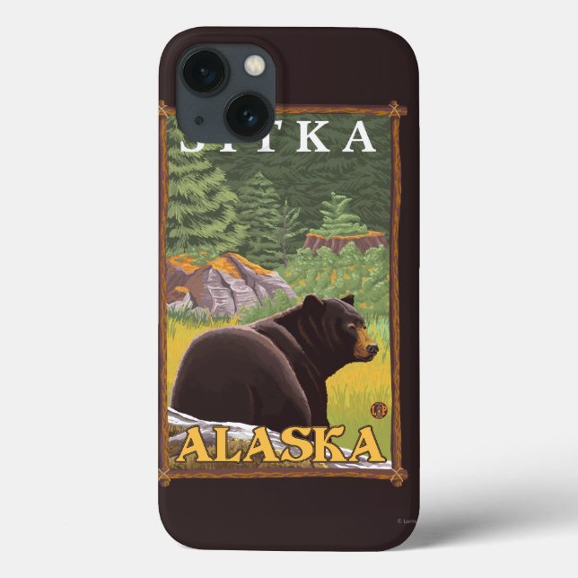 Coques Case-Mate iPhone Ours noir en forêt - Sitka, Alaska (Verso)