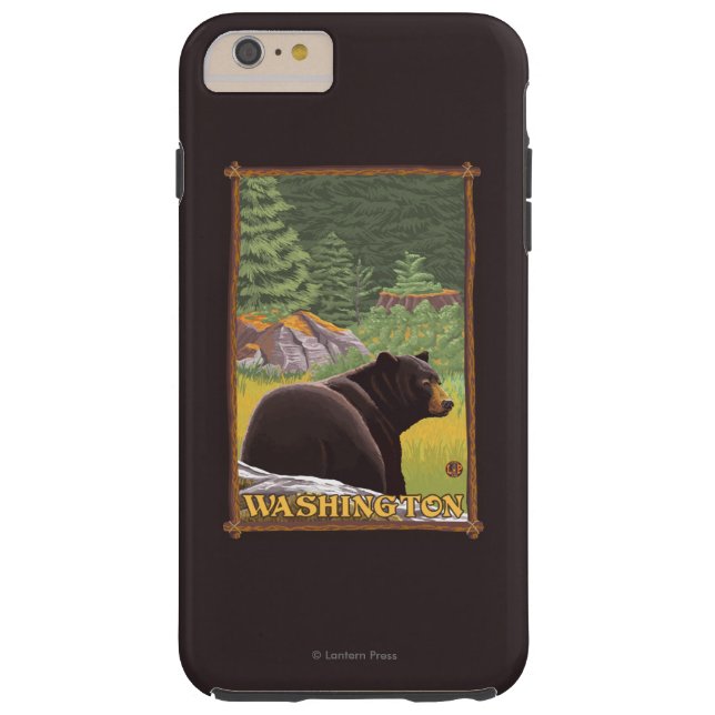 Coques Case-Mate iPhone Ours noir en forêt - Washington (Dos)