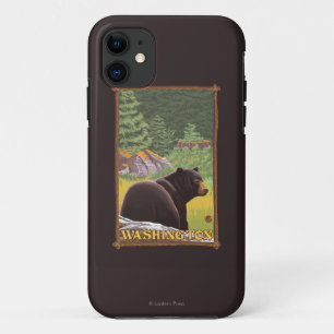 Coques Pour iPhone Ours noir en forêt - Washington