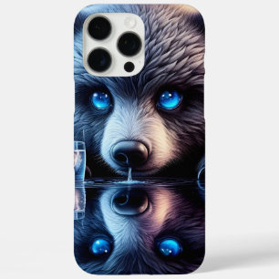 Coque iPhone 16 Pro Max Ours paisible sous le regard de l'Ours de feu