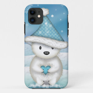 Coque Case-Mate Pour iPhone Ours polaire adorable avec cœur