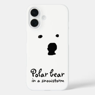 Coque Pour iPhone 16 Ours polaire dans un t-shirt d'orage de neige