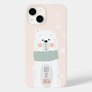Coque Case-Mate iPhone Ours polaire - Laisser neiger - Hiver mignon / Noë