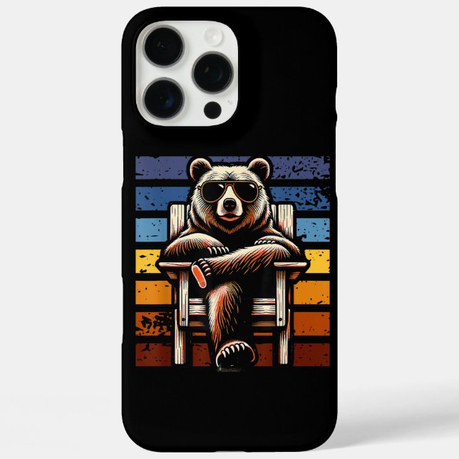 Coques Case-Mate iPhone Ours Rétro Cool en Lunettes de Soleil 70s 80s 90s  (Verso)