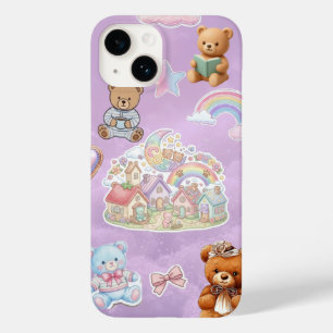 Coque Case-Mate iPhone Ourson Mignon Pastel Violet Esthétique