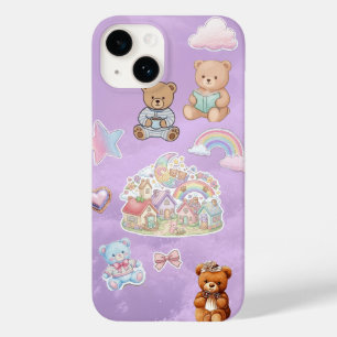 Coque Case-Mate iPhone Ourson Mignon Pastel Violet Esthétique