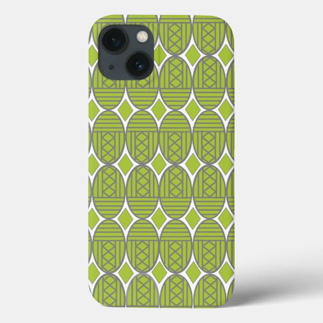 Coques Case-Mate iPhone Ovales Art Déco Vert (Verso)