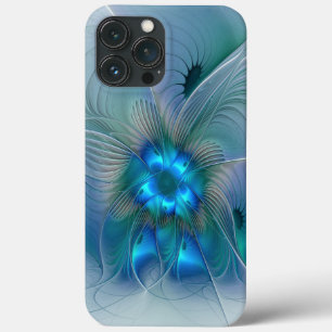 Case-Mate iPhone Case Ovations debout, fractale abstraite bleu turquoise