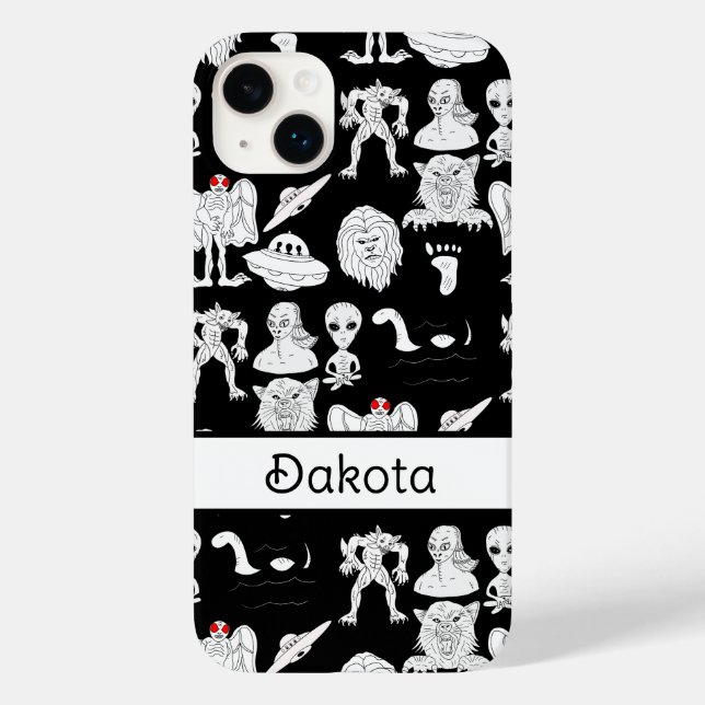Coques Case-Mate iPhone OVNI personnalisé, Alien, Bigfoot Cryptid (Verso)