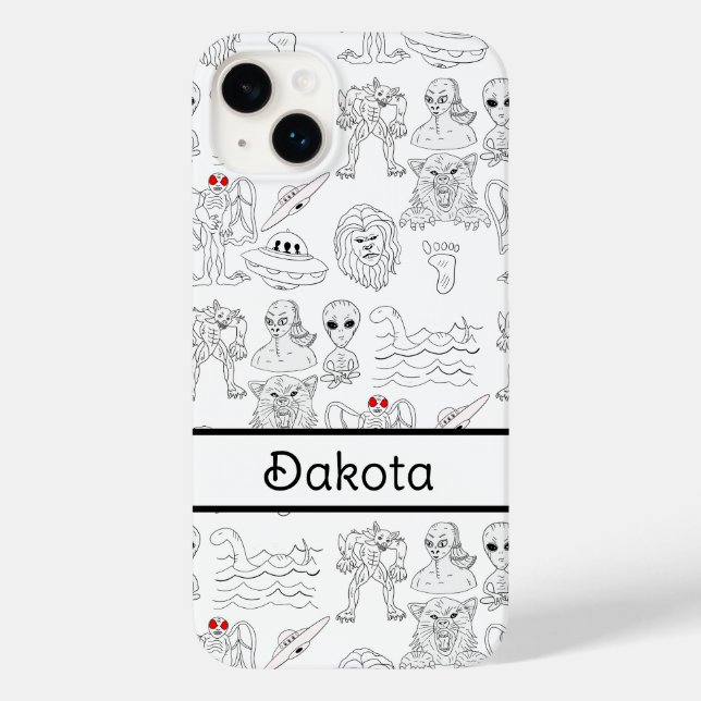 Coques Case-Mate iPhone OVNI personnalisé, Alien, Bigfoot Cryptid (Verso)