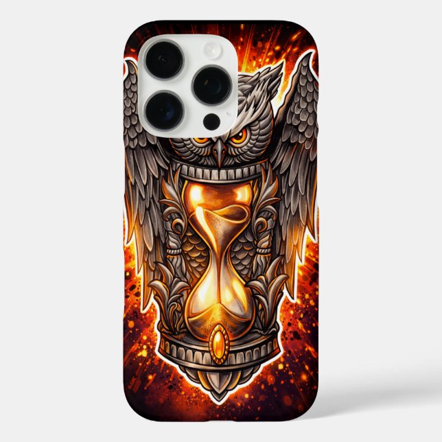 Coques Case-Mate iPhone Owl and Hourglass – Hand-Drawn & Digital Art  (Verso)