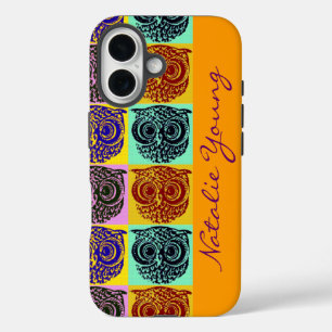 Coque Pour iPhone 16 owl birds pattern / name