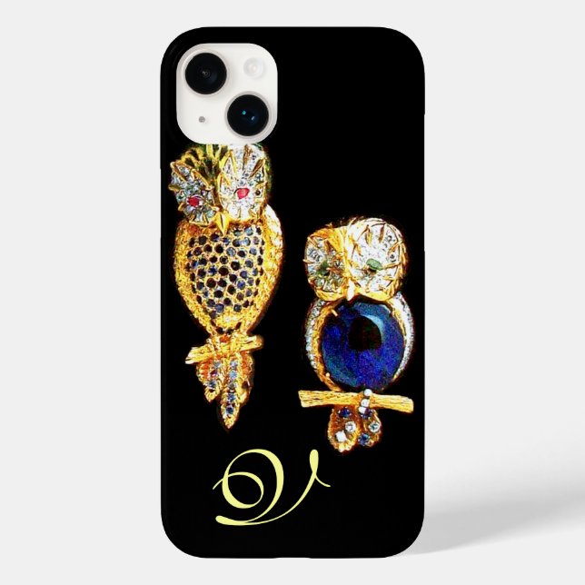 Coques Case-Mate iPhone OWLS JEWEL, Or, Sapphire Bleu, Topaz Pearle Blanch (Verso)