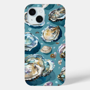 Coque Case-Mate iPhone Oysters Clams Coquillages Motif bleu
