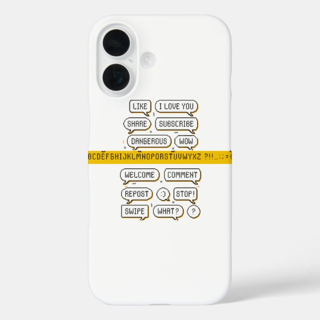 Coques Case-Mate iPhone Pack de bulles de parole Pixel – Phrases de médias (Verso)