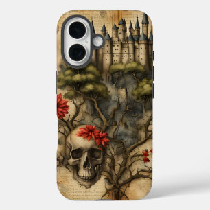 Coque Pour iPhone 16 Page du journal Castle with Skull Junk