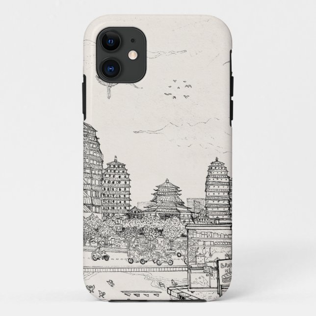 Coques Case-Mate iPhone Pagode de Saïgon Viêt-Nam Tirage d'encre de stylo (Dos)