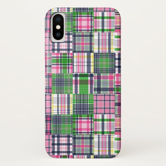 Coques Case-Mate iPhone Paie été rose Madras Patchwork (Dos)