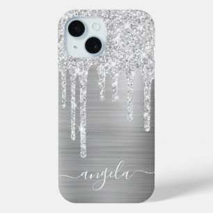 Coque Case-Mate iPhone Pailleté Argent Clair Signature Glam