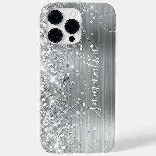 Coque Case-Mate iPhone Pailleté Argent Glamour Bouclé Signature