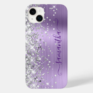Coque Case-Mate iPhone Pailleté Argent Lavande Pâle Glamour Féminin Signa