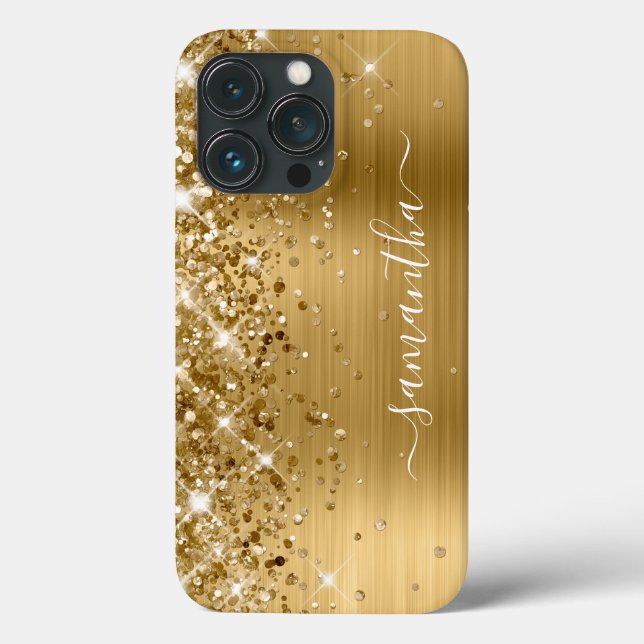 Coques Case-Mate iPhone Pailleté Or Moderne Signature Féminine (Verso)
