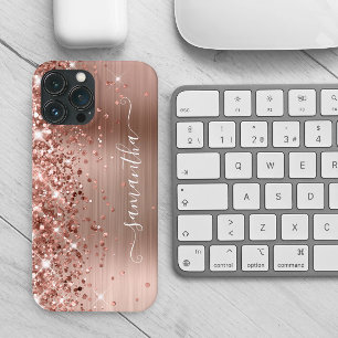 Case-Mate iPhone Case Pailleté Or Rose Moderne Signature Féminine