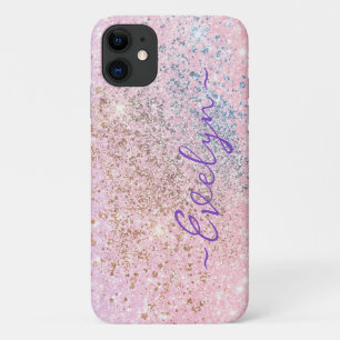 Case-Mate iPhone Case Pailleté rose bleu pastel personnalisé