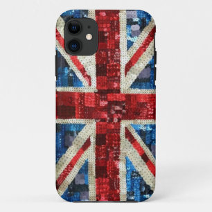 Coque Case-Mate iPhone Paillette d'Union Jack bling l'iPhone anglais