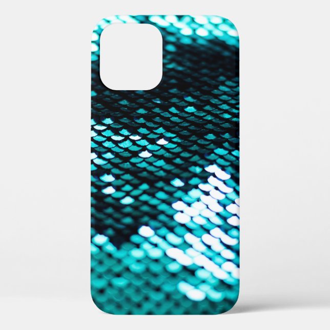 Coques Case-Mate iPhone Paillette vert foncé texture brillante (Verso)