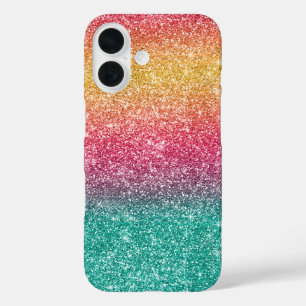 Coque Pour iPhone 16 Paillettes Arc-en-ciel