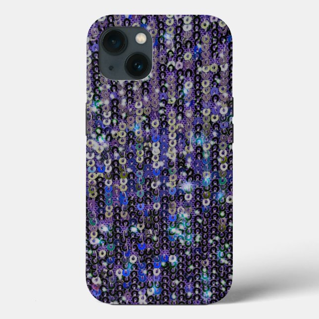 Coques Case-Mate iPhone Paillettes bleu violet | motif étincelant (Verso)