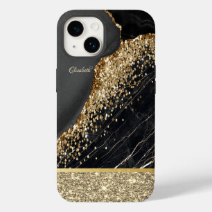 Coque Case-Mate iPhone Paillettes de glitter doré élégant et stylé sur ma