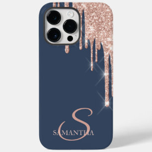 Coque Case-Mate iPhone Paillettes de rose doré élégant qui gouttent