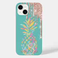 Paillettes de rose doré en gouttes ananas menthe v