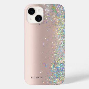 Coque Case-Mate iPhone Paillettes de strass élégantes modernes rose gold